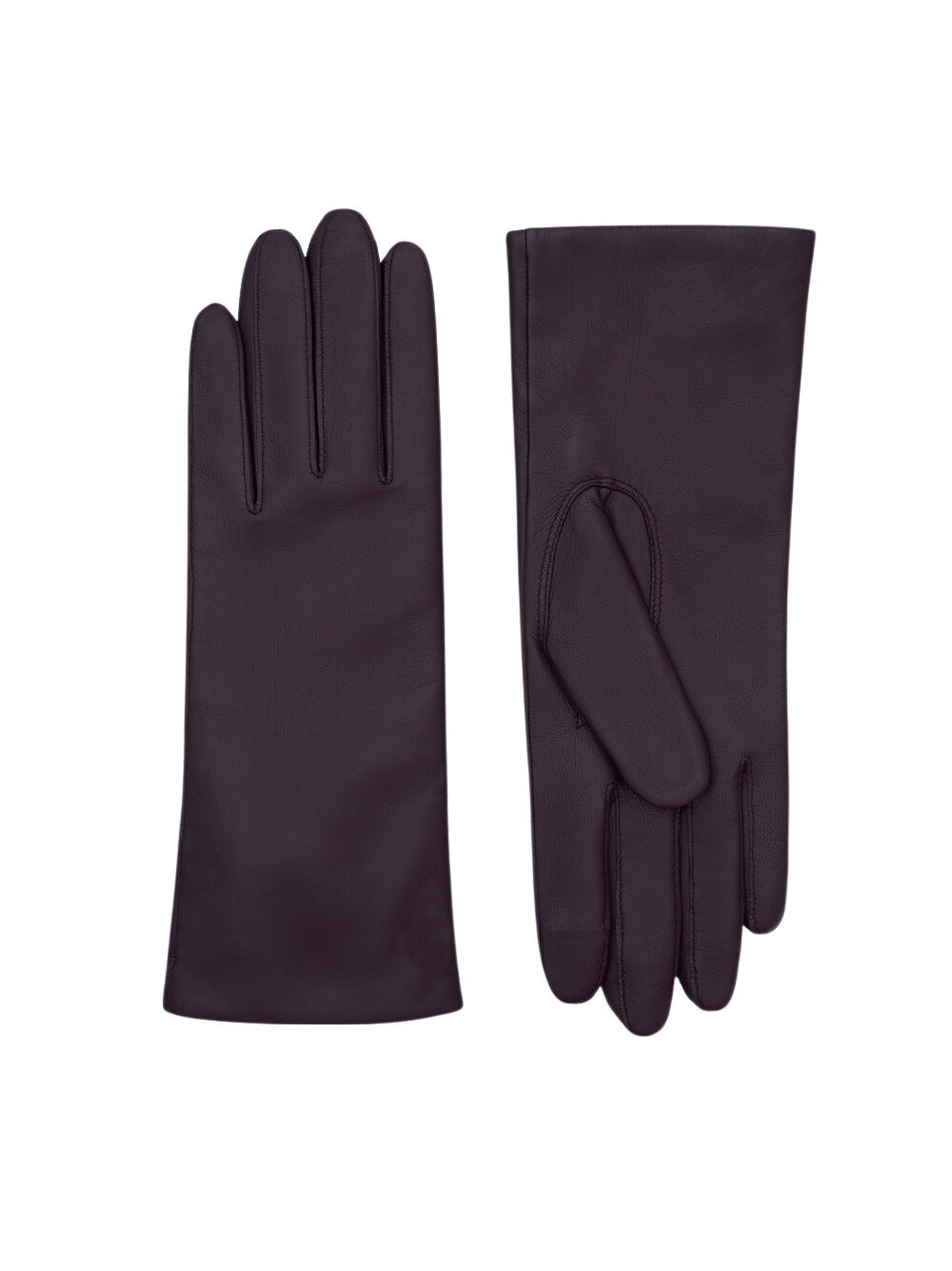 Full piqué lamb skindhansker - blomme